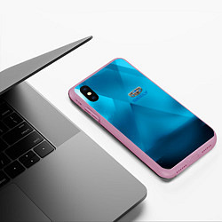 Чехол iPhone XS Max матовый Geely - абстракция, цвет: 3D-розовый — фото 2