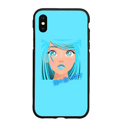 Чехол iPhone XS Max матовый Аниме девушка с глазами цвета океана