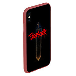 Чехол iPhone XS Max матовый Берсерк Меч, цвет: 3D-красный — фото 2