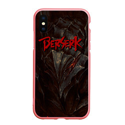 Чехол iPhone XS Max матовый Берсерк Гатс На Красном Фоне, цвет: 3D-баблгам