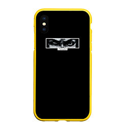 Чехол iPhone XS Max матовый Берсерк Глаза Гатса, цвет: 3D-желтый