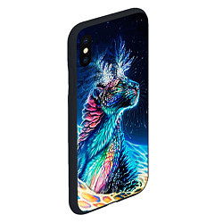 Чехол iPhone XS Max матовый Неоновый сказочный леопард, цвет: 3D-черный — фото 2