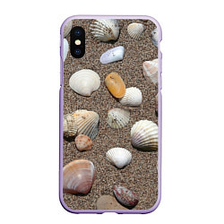 Чехол iPhone XS Max матовый Композиция из ракушек на песке