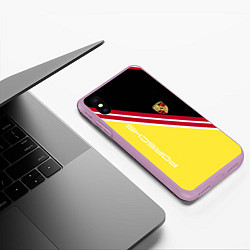 Чехол iPhone XS Max матовый Porsche - полосы, цвет: 3D-сиреневый — фото 2