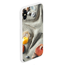 Чехол iPhone XS Max матовый Звезда из песка, ракушки и две жемчужины, цвет: 3D-белый — фото 2