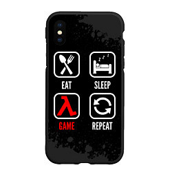 Чехол iPhone XS Max матовый Eat, sleep, Half-Life, repeat