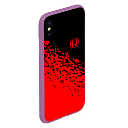 Чехол iPhone XS Max матовый Honda - красные брызги, цвет: 3D-фиолетовый — фото 2