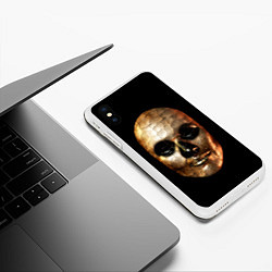 Чехол iPhone XS Max матовый Золотая маска Хэллоуин, цвет: 3D-белый — фото 2