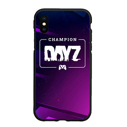 Чехол iPhone XS Max матовый DayZ gaming champion: рамка с лого и джойстиком на