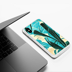 Чехол iPhone XS Max матовый Винтажный папоротник, цвет: 3D-белый — фото 2