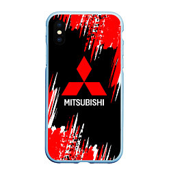 Чехол iPhone XS Max матовый Mitsubishi - краска, цвет: 3D-голубой