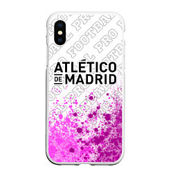 Чехол iPhone XS Max матовый Atletico Madrid pro football: символ сверху, цвет: 3D-белый