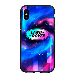 Чехол iPhone XS Max матовый Land Rover неоновый космос