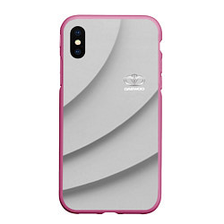 Чехол iPhone XS Max матовый Daewoo - серая абстракция, цвет: 3D-малиновый