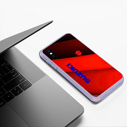 Чехол iPhone XS Max матовый Suzuki - абстракция, цвет: 3D-светло-сиреневый — фото 2