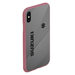 Чехол iPhone XS Max матовый Suzuki - серая абстракция, цвет: 3D-малиновый — фото 2