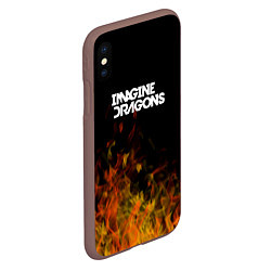 Чехол iPhone XS Max матовый Imagine Dragons - пламя, цвет: 3D-коричневый — фото 2
