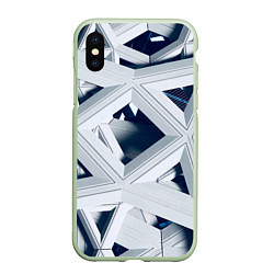 Чехол iPhone XS Max матовый Абстрактное множество металлический пластин