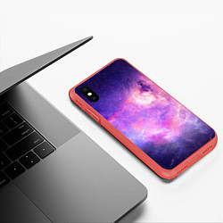 Чехол iPhone XS Max матовый Космическая ветренная вспышка, цвет: 3D-красный — фото 2