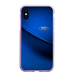 Чехол iPhone XS Max матовый Ford - синяя абстракция