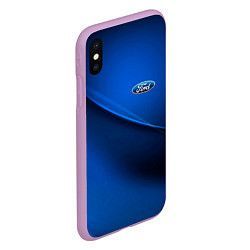 Чехол iPhone XS Max матовый Ford - синяя абстракция, цвет: 3D-сиреневый — фото 2