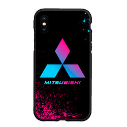 Чехол iPhone XS Max матовый Mitsubishi - neon gradient