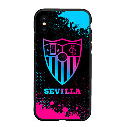 Чехол iPhone XS Max матовый Sevilla - neon gradient, цвет: 3D-черный