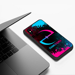 Чехол iPhone XS Max матовый Evanescence - neon gradient, цвет: 3D-черный — фото 2