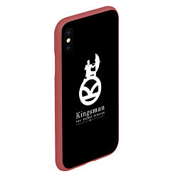 Чехол iPhone XS Max матовый Kingsman logo, цвет: 3D-красный — фото 2