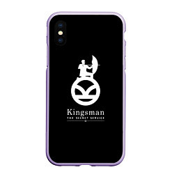 Чехол iPhone XS Max матовый Kingsman logo, цвет: 3D-светло-сиреневый