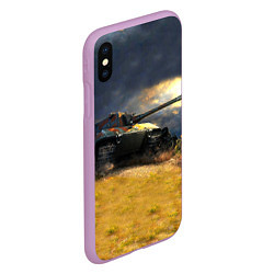 Чехол iPhone XS Max матовый Танк Е100, цвет: 3D-сиреневый — фото 2