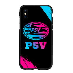 Чехол iPhone XS Max матовый PSV - neon gradient, цвет: 3D-черный