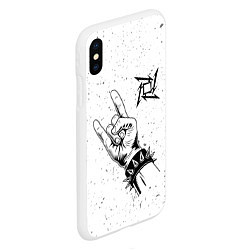 Чехол iPhone XS Max матовый Metallica и рок символ, цвет: 3D-белый — фото 2