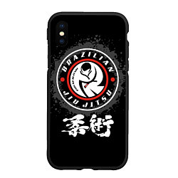 Чехол iPhone XS Max матовый Brazilian fight club Jiu-jitsu fighter, цвет: 3D-черный