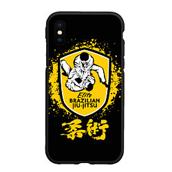 Чехол iPhone XS Max матовый Brazilian fight club Jiu-jitsu Elite, цвет: 3D-черный