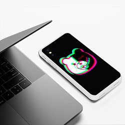 Чехол iPhone XS Max матовый Danganronpa glitch monokuma, цвет: 3D-белый — фото 2