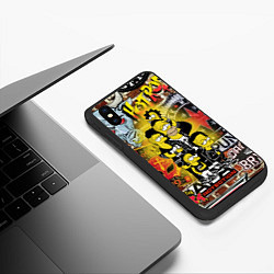 Чехол iPhone XS Max матовый Simpsons & Punks not dead! Motto!, цвет: 3D-черный — фото 2