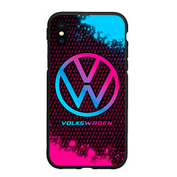 Чехол iPhone XS Max матовый Volkswagen - neon gradient