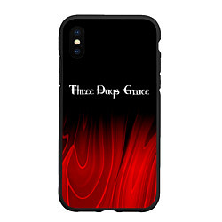 Чехол iPhone XS Max матовый Three Days Grace red plasma