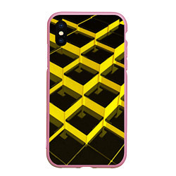 Чехол iPhone XS Max матовый Желтые ступеньки, цвет: 3D-розовый
