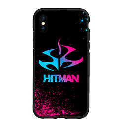 Чехол iPhone XS Max матовый Hitman - neon gradient