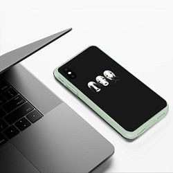 Чехол iPhone XS Max матовый Каонаси-Безликий, цвет: 3D-салатовый — фото 2