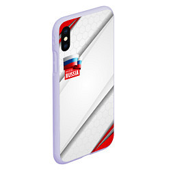 Чехол iPhone XS Max матовый Red & white флаг России, цвет: 3D-светло-сиреневый — фото 2