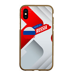 Чехол iPhone XS Max матовый Welcome to Russia red & white, цвет: 3D-коричневый