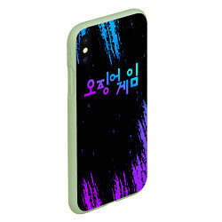 Чехол iPhone XS Max матовый Squid Game неон, цвет: 3D-салатовый — фото 2