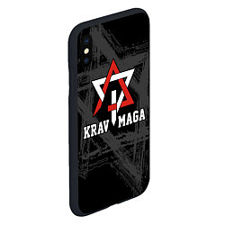 Чехол iPhone XS Max матовый Krav-maga military combat system emblem, цвет: 3D-черный — фото 2