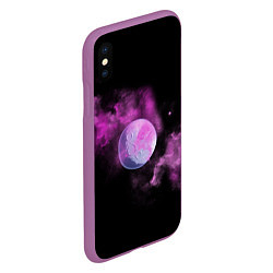 Чехол iPhone XS Max матовый Космическая Луна в дыму, цвет: 3D-фиолетовый — фото 2