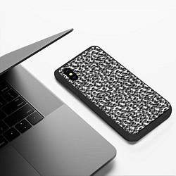 Чехол iPhone XS Max матовый Череп мелкий, цвет: 3D-черный — фото 2
