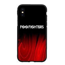 Чехол iPhone XS Max матовый Foo Fighters red plasma