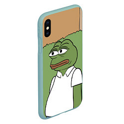 Чехол iPhone XS Max матовый Pepe Gomer прячется в кусты, цвет: 3D-мятный — фото 2